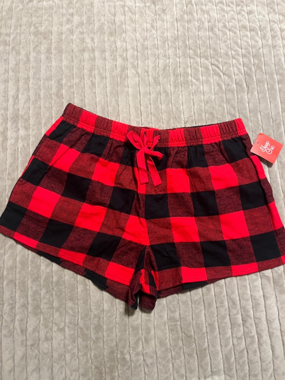 Women's Red and Black Buffalo Plaid Lounge Shorts